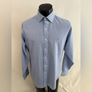 Polo Ralph Lauren Philip Shirt Mens 15.5x34 Blue Long Sleeve Button Up